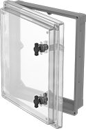 Image of Product. Front orientation. HMI Covers. See-Through HMI Covers for Enclosures, Twist-Latch Closure.