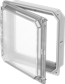 Image of Product. Front orientation. HMI Covers. See-Through HMI Covers for Enclosures, Tamper-Resistant-Screw Closure.