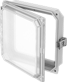 Image of Product. Front orientation. HMI Covers. See-Through HMI Covers for Enclosures, Quick-Release-Latch Closure.