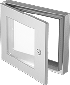 Image of Product. Front orientation. HMI Covers. See-Through HMI Covers for Enclosures, Slotted-Latch Closure.