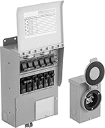 Image of Product. Front orientation. Transfer Switches. Manual Transfer Switches, NEMA 1 with NEMA 3R Power Inlet Box.