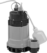 Image of Product. Front orientation. Sump Pumps. High-Temperature Float-Switch Activated Sump Pumps for Water with Small Solids.