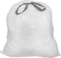 Image of Product. Front orientation. Trash Bags. Trash Bags with Drawstring.