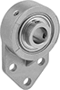 Food-and-Beverage Mounted Ball Bearings with Three-Bolt Flange