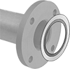 Image of ProductInUse. Gasket Shown with a Flat-Surface Pipe Flange. Front orientation. Pipe Gaskets. High-Temperature Metallic Pipe Gaskets.