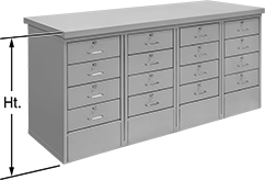 Image of Product. Front orientation. Contains Annotated. Workbenches. Large-Capacity Cabinet Workbenches, Style D.