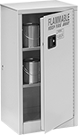 Image of ProductInUse. 1 Door. Front orientation. Cabinets. Bench-Height Safety Cabinets for Flammables in 1-Gallon Cans, Painted Steel, Assembled, Hinged Door, 1 Door.