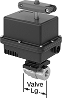 Image of Product. Front orientation. Contains Annotated. Motor-Actuated On/Off Valves. Motor-Actuated On/Off Valves.
