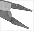 Image of Specification. Front orientation. ZoomedIn view. Contains Border. Straight Tip Angle. Heavy Duty Flat-Tip Retaining Ring Pliers .