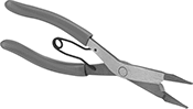 Image of Product. Front orientation. Retaining Ring Pliers. Heavy Duty Flat-Tip Retaining Ring Pliers .
