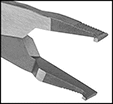Image of Specification. Front orientation. ZoomedIn view. Contains Border. 90° Tip Angle. Heavy Duty Flat-Tip Retaining Ring Pliers .
