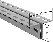 Image of Product. Front orientation. Contains Annotated. Bolt-Together Framing and Fittings. Flat and Angled Bolt-Together Framing and Fittings , Rails, T-Shaped Rail, Keyhole Mounting Hole.