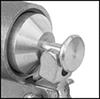 Image of Specification. Round Rotating Plunger. Back orientation. ZoomedIn view. Contains Border. Rotating Plunger. Float Valve Bodies for Chemicals.