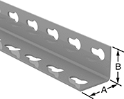 Image of Product. Front orientation. Contains Annotated. Bolt-Together Framing and Fittings. Flat and Angled Bolt-Together Framing and Fittings , Rails, L-Shaped Rail, Keyhole Mounting Hole.