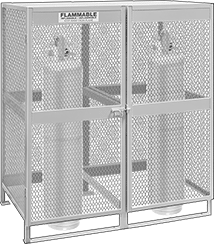 Image of ProductInUse. Front orientation. Cabinets. Steel Safety Cabinets for Gas Cylinders, Full-Height Storage with Vertical Storage.