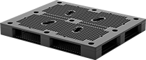 Image of Product. Front orientation. Pallets. Stackable Plastic Pallets, Vented Surface, Style B.