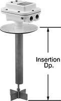 Image of Product. Vertical Top Mount. Front orientation. Contains Annotated. Paddle Level Switches. Vertical Mount, Top Mount.