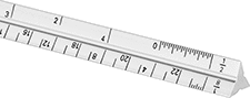 Image of Product. Front orientation. ZoomedIn view. Rulers. Pocket Drafting Rulers, Triangle.