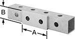 Image of ProductInUse. Straight. Front orientation. Contains Annotated. Bolt-Together Framing and Fittings. Steel Bolt-Together Framing and Fittings , Surface Brackets, Straight.