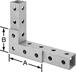 Image of ProductInUse. Extended Flush 90° Angle. Front orientation. Contains Annotated. Bolt-Together Framing and Fittings. Steel Bolt-Together Framing and Fittings , Surface Brackets, Extended Flush 90° Angle.