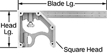 Image of Product. Front orientation. Contains Annotated. Squares. Heavy Duty Combination Squares, Blades with Square Head with Built-In Level and Leveling Tabs.