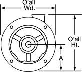 Image of Attribute. Front orientation. Contains Annotated. NEMA 56C Face Mount.