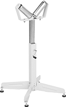 Image of Product. Style B. Front orientation. Material Support Stands. Material Support Stands for Pipe, Roller Support, V-Style Support, Pedestal Stand, Style B.