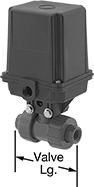 Image of Product. Assembled View. Front orientation. Contains Annotated. Motor-Actuated On/Off Valves. Easy-Install Plastic Motor-Actuated On/Off Valves.
