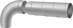 Image of System. Front orientation. Contains MultipleImages. Duct and Fittings. Spiral Duct and Fittings.