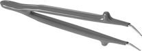 Image of Product. Front orientation. Tweezers. Electrically-Insulating Tweezers, Curved Pointed Tips.