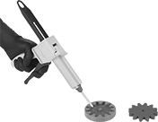 Image of ProductInUse. Front orientation. Casting Compounds. Casting Compounds with Dispensing Gun.