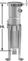 Image of Product. Style D. Front orientation. Filter Bag Housings. Stainless Steel Filter Bag Housings, Style D—304 Stainless Steel Housings with Clamp Cover.