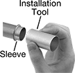 Image of ProductInUse. Front orientation. Contains Annotated. Shaft Repair Sleeves.