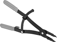 Image of Product. Front orientation. Retaining Ring Pliers. Locking Changeable-Tip Retaining Ring Pliers , For Internal Retaining Rings, Cushion Grip.