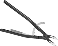 Image of Product. Front orientation. Retaining Ring Pliers. Locking Changeable-Tip Retaining Ring Pliers , For Internal Retaining Rings, Plain Grip.