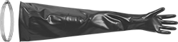 Image of System. (Mounting Clamp Not Included). Front orientation. Gloves. One-Piece Glove Box Gloves.