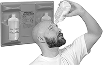 Image of ProductInUse. Front orientation. Eye Wash Stations. Wall-Mount Supplemental Eye Wash Station.