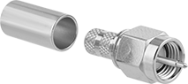 Image of Product. Front orientation. Coaxial Connectors. Coaxial Connectors, SMA Crimp-On Plugs.