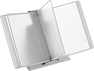 Image of Product. Front orientation. Document Binders. Freestanding Easy-Flip Display Binders with Silver Ion Finish.