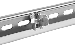 Image of ProductInUse. Screw On (For DIN 1 Rails). Front orientation. DIN Rail Stops. Screw On, 1.