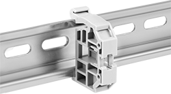 Image of ProductInUse. Snap On (For DIN 3 Rails). Front orientation. DIN Rail Stops. Snap On, 3.