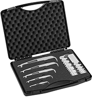 Image of Product. Front orientation. Chain Wear Gauges. High-Accuracy Roller Chain Wear-Indicating Gauges, Chain Wear Gauges with Plastic Case.