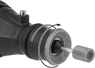 Image of ProductInUse. Front orientation. Rotary Tool Nose Caps. Dremel Rotary Tool Nose Caps.