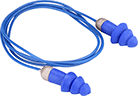 Image of Product. Front orientation. Earplugs. Metal-Detectable Earplugs , Cord, Ribbed Cone.