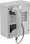 Image of Product. Front orientation. Telephones. 1 Line—Wall Mount, With Sealed Keypad and Armored Cord.