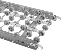 Image of Product. Front orientation. Conveyors. Skate Wheel Conveyors, Straight Conveyors with Multidirectional Wheels.