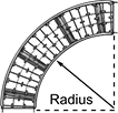 Image of Attribute. Top orientation. Contains Annotated. Skate Wheel Conveyors, 90° Curved Conveyors.