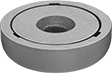 Image of Product. Front orientation. Magnets. Encased Alnico Disc Magnets, Magnets With Unthreaded Hole.