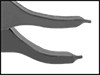 Image of Specification. Front orientation. ZoomedIn view. Contains Border. 45° Tip Angle. Fixed-Tip Retaining Ring Pliers .