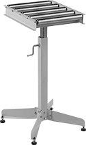 Image of Product. Style D. Front orientation. Material Support Stands. Roller Support, Pedestal Stand, Style D.